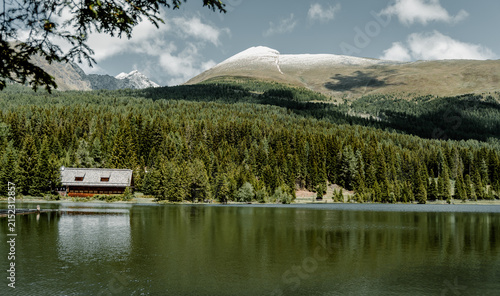 Idyllic summer morning at Prebersee mountain lake