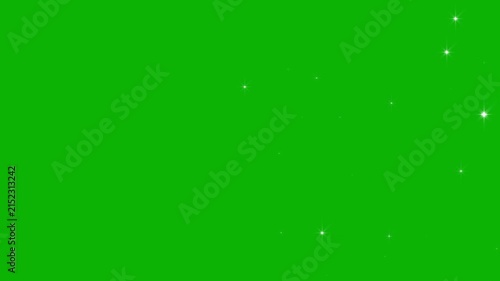 Glittering 2d vector doodle star sparkle effect, cartoon particles scatter animation, white blinking starlight dust line trail, smooth shimmer motion overlay on green screen. 4k