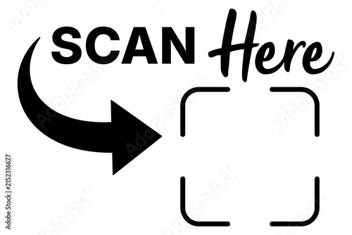 Canvastavla Scan here, QR code PNG image frame