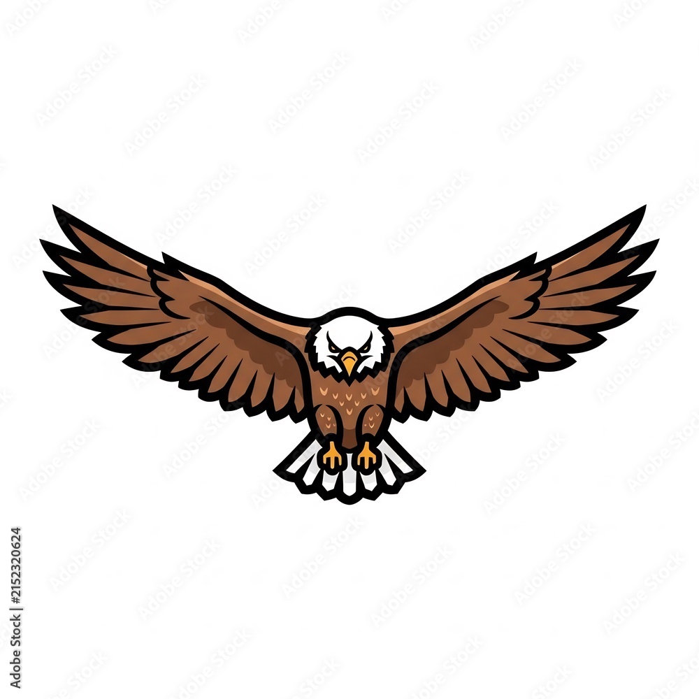 Fototapeta premium Eagle mascot soaring with wide wingspan