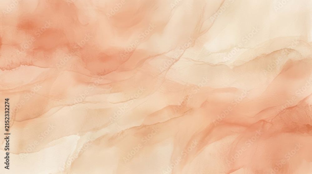 Fototapeta premium A peach-colored abstract watercolor painting with a soft, flowing texture.