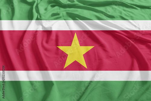 Suriname Flag Wind Waving CloseUp Breeze Wave