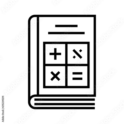 Mathematics Algebra Textbook Line Icon