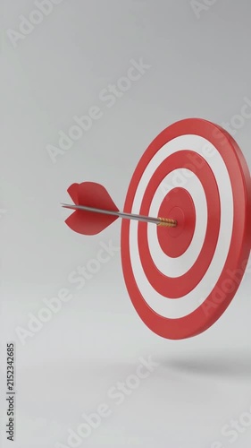 3D Animation of a Dart Hitting a Bullseye Target