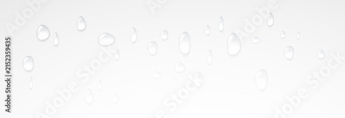 Cuadro en lienzo Realistic vector water drops png on a transparent light background