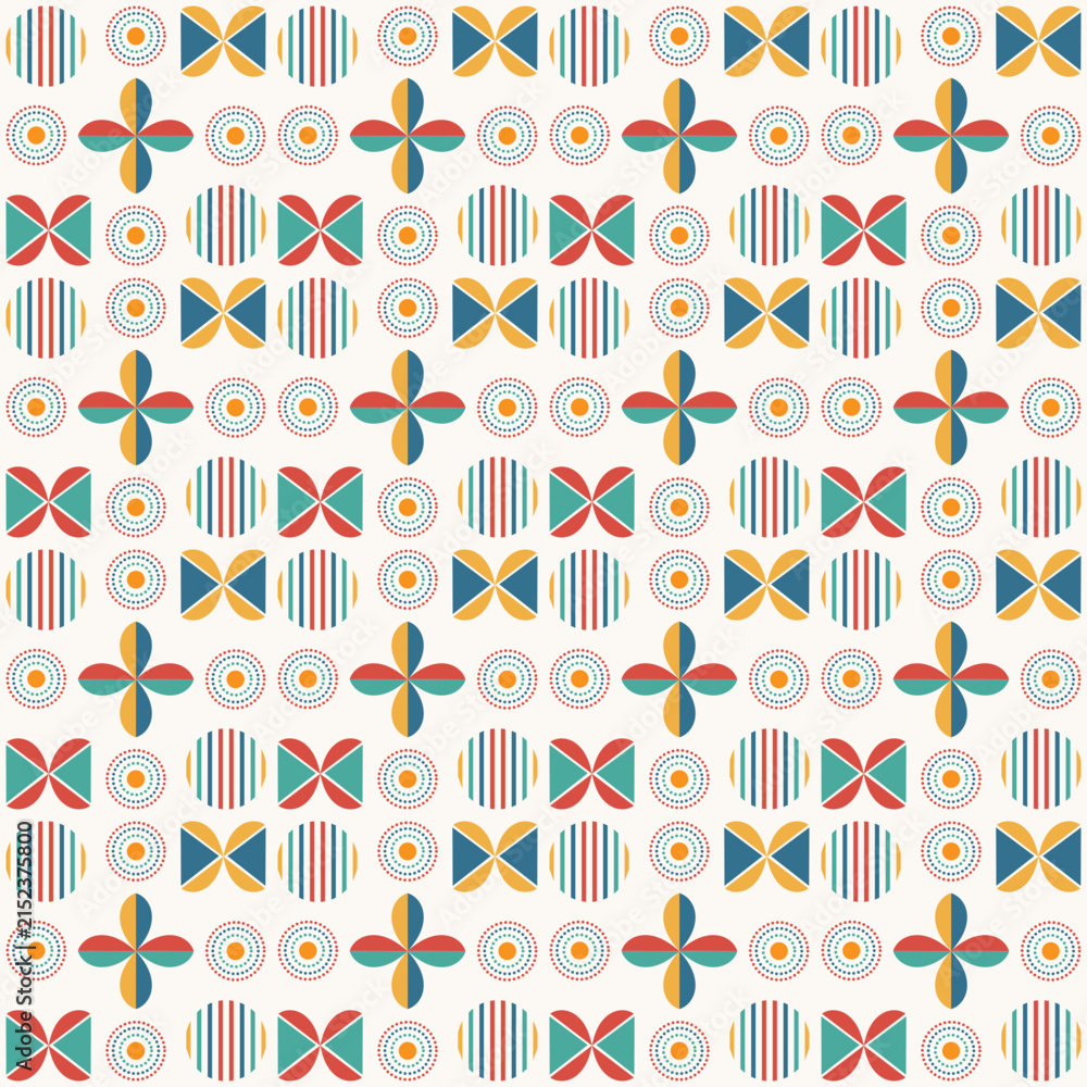 Obraz premium Retro Geometric Abstract Seamless Pattern Design