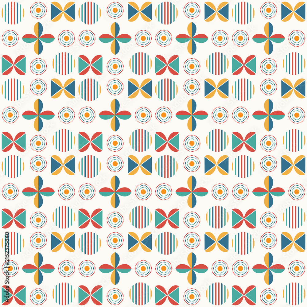 Obraz premium Retro Geometric Abstract Seamless Pattern Design