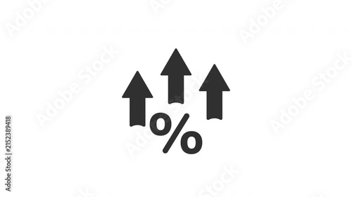 Percentage symbol with upward arrows icon representing financial growth and rising interest rates