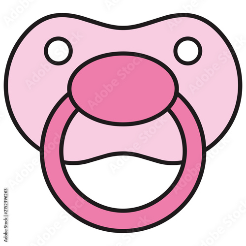 Cute Pink Baby Pacifier Illustration