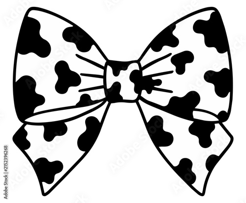 Cute Cow Print Bow Illustration