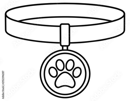 Pet Collar with Paw Print Tag