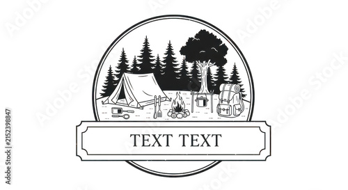 Camping adventure logo design isolated on transparent background