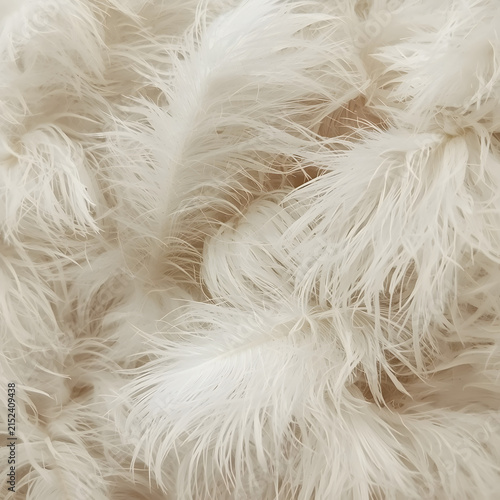 Luxurious Soft White Faux Fur Texture with Long Fluffy Fibers, Cozy Winter Material and Elegant Neutral Background