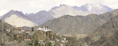Canvas Print Lamayuru monastery panorama view with mountains in Ladakh, India
