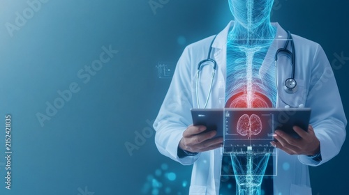 Digital Healthcare Interface With Abstract Diagnostics Digita, digital innovation, artificial intelligence and connected business technology