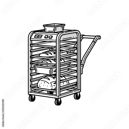 Commercial Bakery Rack with Bread.