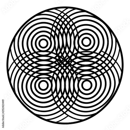 Concentric Circles Abstract Geometric Pattern.