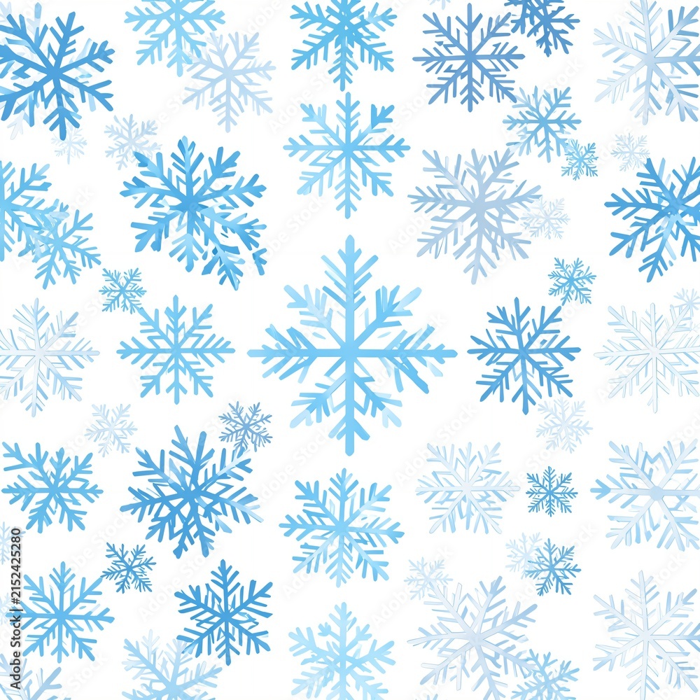 Christmas seamless pattern with snowflakes and festive lights
