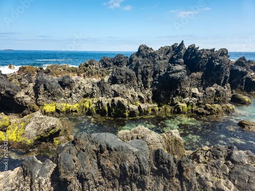 Porto Moniz Natural Swimming Pools on the Volcanic Coast of Madeira, Portugal