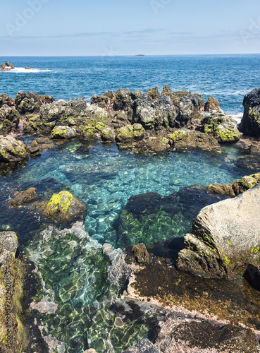 Porto Moniz Natural Swimming Pools on the Volcanic Coast of Madeira, Portugal