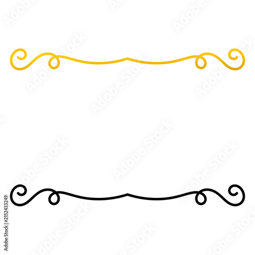 Classic ornamental flourish divider – Balanced decorative accent featuring curled flourishes at both ends and a gently curved center, ideal for classic stationery, book layouts, and magazines