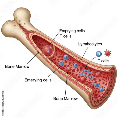 Anatomical cross section of human bone marrow anatomy