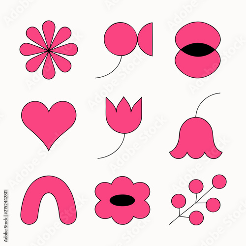 set of pink hearts