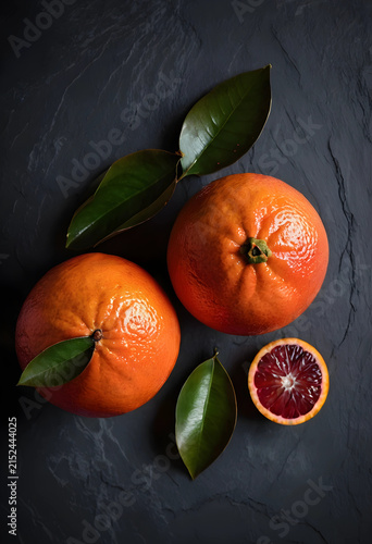 Two whole blood oranges and...