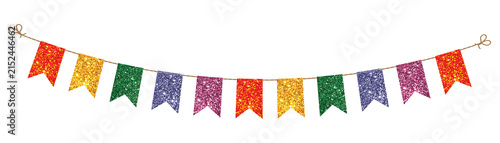 Festive garland decoration banner for birthday party and holidays celebration