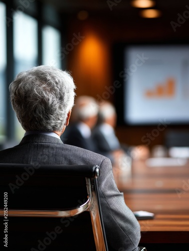 Business meeting with engaged leaders in modern boardroom