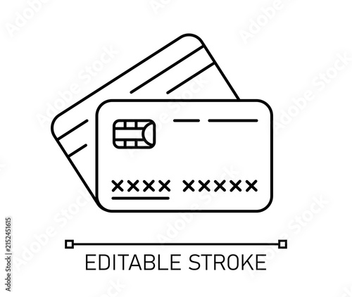 Atm card vector design in modern style, card for online payments and cash withdrawal Editable Stroke