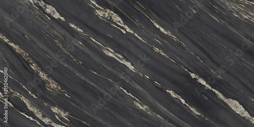 Obraz na płótnie Close up of polished black marble featuring striking gold vein textures backgrou