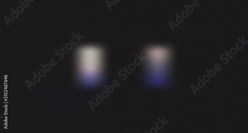 Obraz na plátně Minimalist abstract of two distinct white to blue gradient light sources on a de