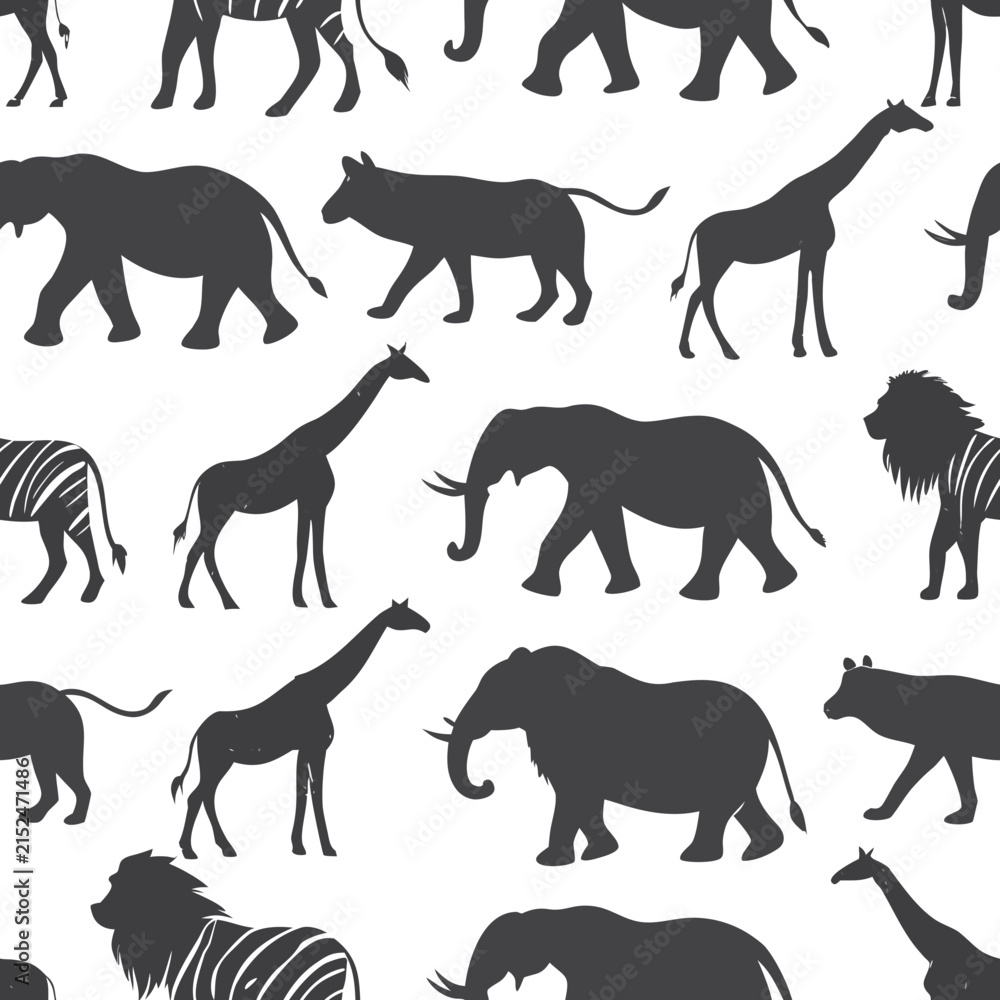 Fototapeta premium animals silhouettes set