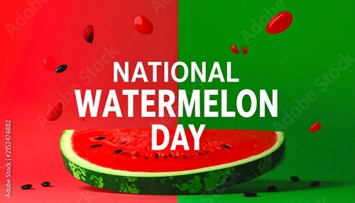 National Watermelon Day Graphic Illustration