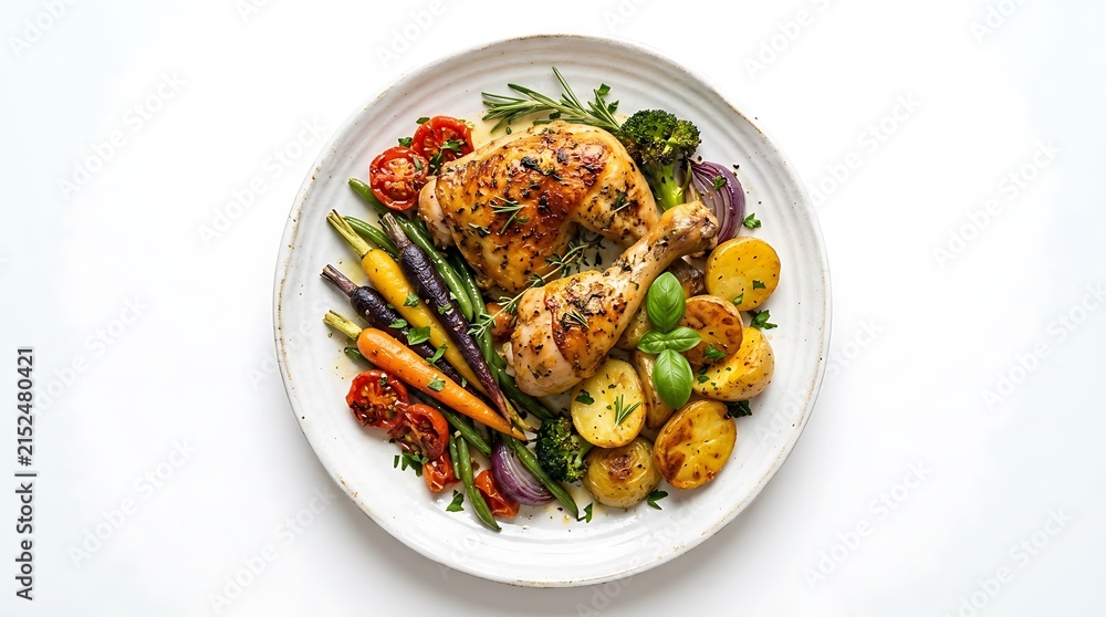 Fototapeta premium Roasted Chicken Dinner Plate
