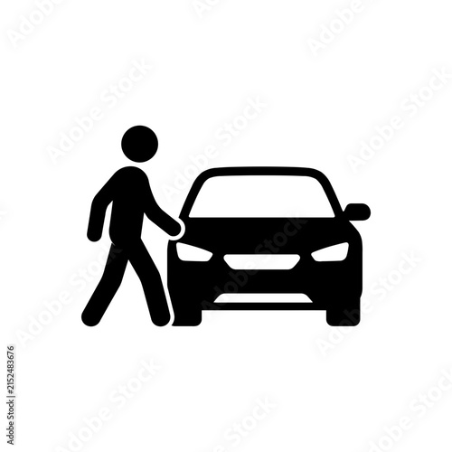 Pedestrian Crossing by Car Icon