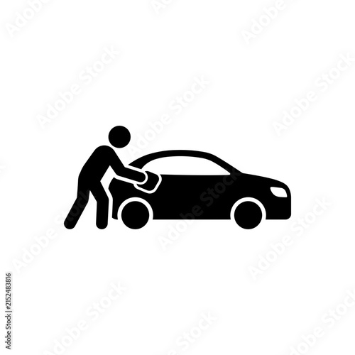 Pushing Broken Down Car Icon