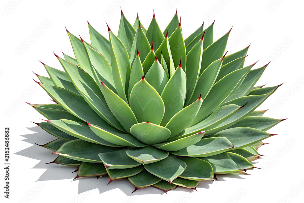 Obraz premium Green agave plant with sharp thorns isolated on white background isolated on transparent background
