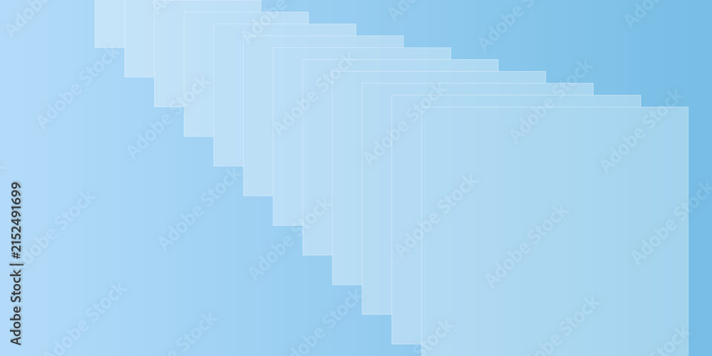 Fototapeta premium Minimalist geometric abstract background with blue gradient rectangles.