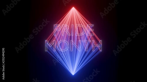 Pride Month Neon Text with Two Colorful Laser Beams