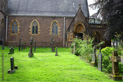 Bild auf Leinwand Historic churchyard beside Duncansburgh MacIntosh Parish Church in Fort William,