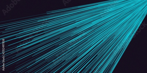 Abstract blue light streaks on dark background representing speed and technology.