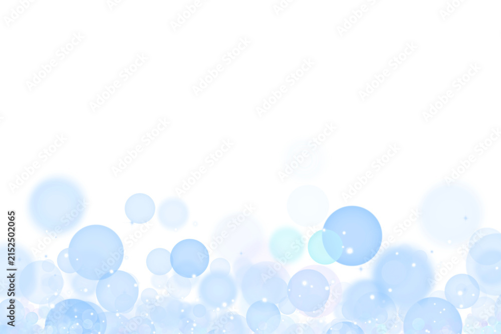Fototapeta premium Soft Blue Bokeh Light Particle Sparkle Overlay Element