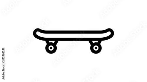 Skateboard side view minimalist line icon.