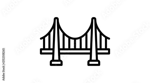 Suspension bridge icon for urban architecture.