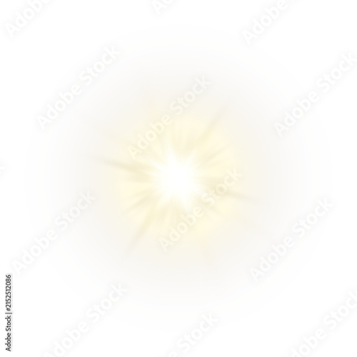Vector transparent sunlight with sun glare. Overlay, Sun rays and glare, Sun, sunrays, light transitions, lens flare, light leaks and glare in PNG format. PNG sunlight flare. Golden flash and glare.