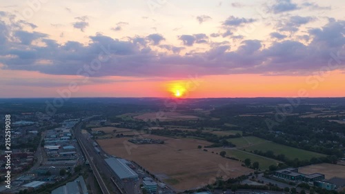 Timelapse Hyperlapse Sun Setting Over Richmond Avenue Park Reading Video