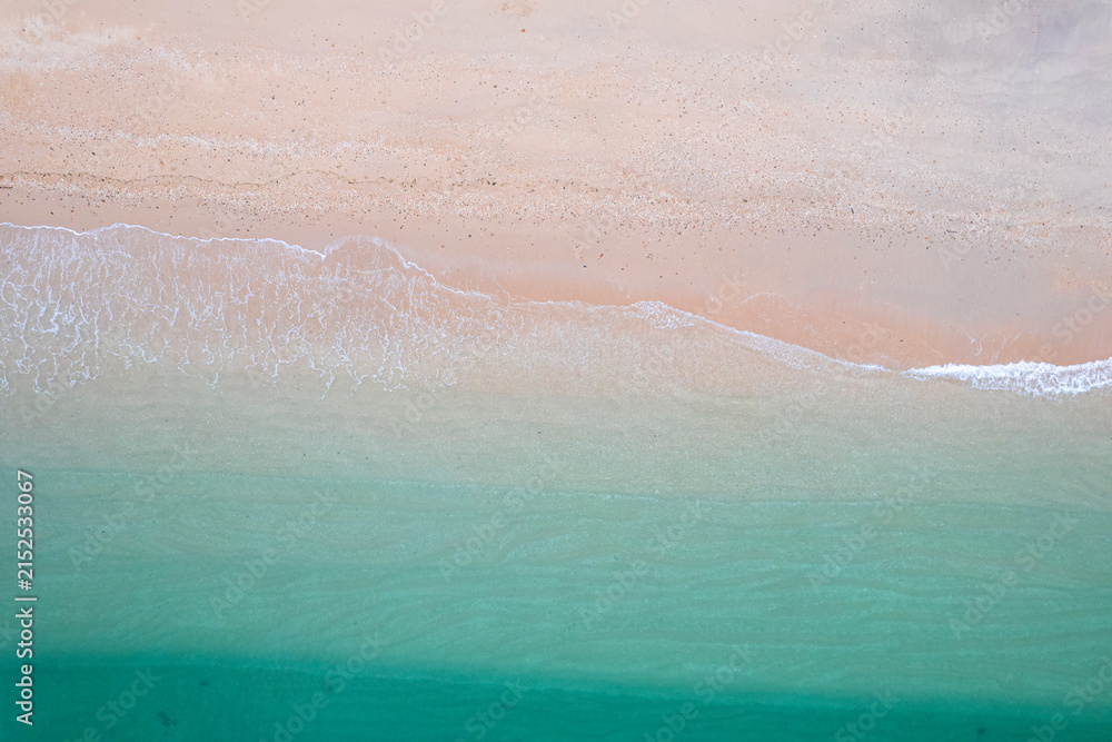 Fototapeta premium Aerial view of tropical beach and clear sea The Concept of summer vacation