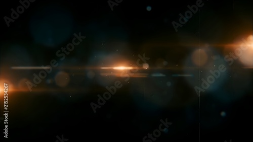 Blurred lens flare with horizontal streaks and bokeh appears dramatic